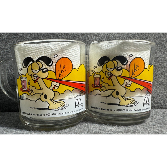 Vintage 1978 Garfield McDonald’s Glass Mug “It’s Not a Pretty Life” Jim Davis-2 - Picture 3 of 7